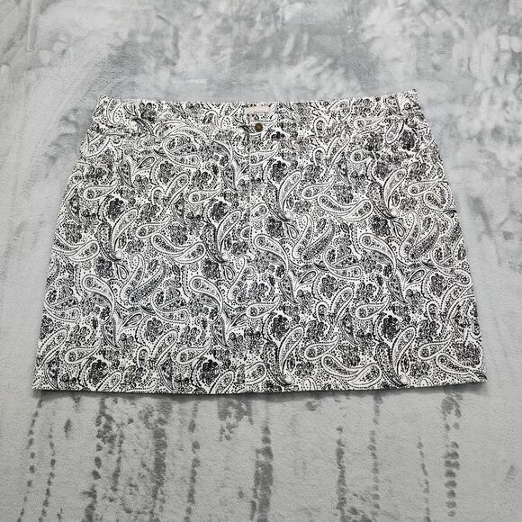 Woman Within Skort Womens Plus 28W Black White Paisley Built-in Shorts Stretch - Picture 1 of 9